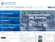 Tablet Screenshot of championsofhope.org
